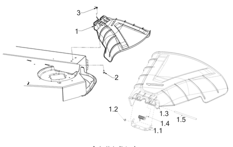 Discharge Chute Diagram and Parts List for ZT2-54KW (17RIEACI010)(2020) Cub Cadet Lawn Tractor